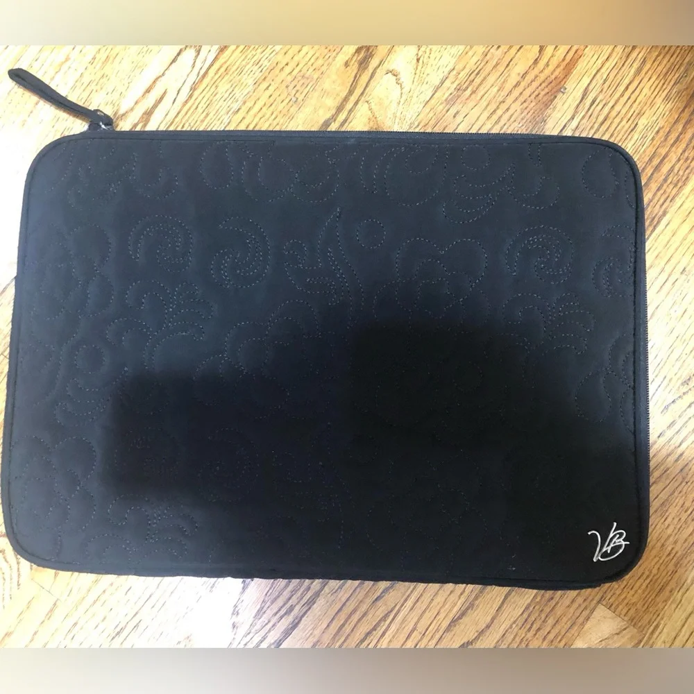 Vera Bradley Black Laptop Sleeve 17” X 12”